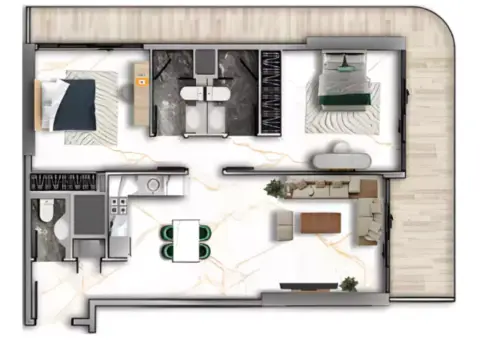 77 Shades: Планировка Type A, 1,447 sq ft