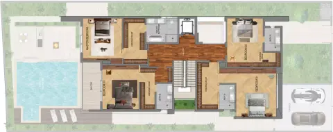 Waterfront Villas: Floor plan Tiffany Villa, 11,008 sq ft