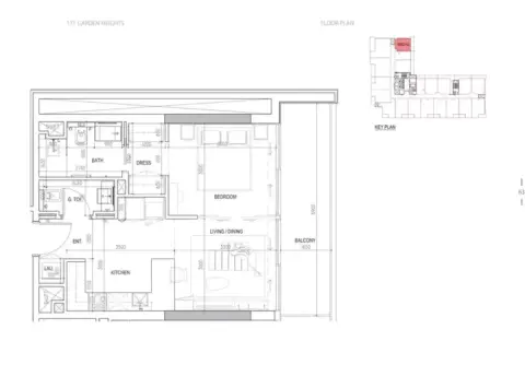 171 Garden Heights: Type A2 户型图