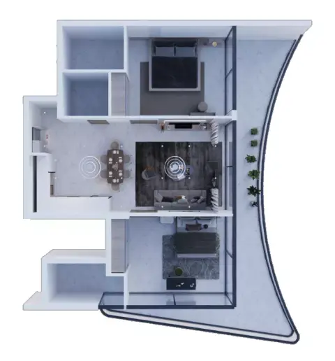 AUM Residence: Floor plan Type C, 1,250 sq ft