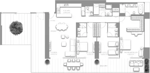 Fairmont Residences Solara Tower: Type A, 2,755 sq ft 户型图
