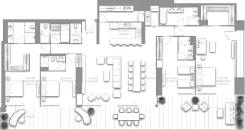 Fairmont Residences Solara Tower: Type A, 3,753 sq ft 户型图