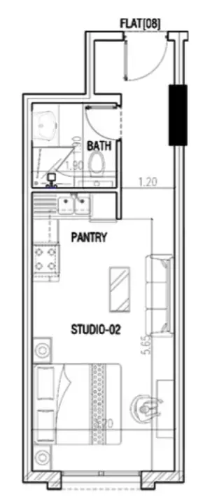La Residence: Floor plan Type 7, 347 sq ft