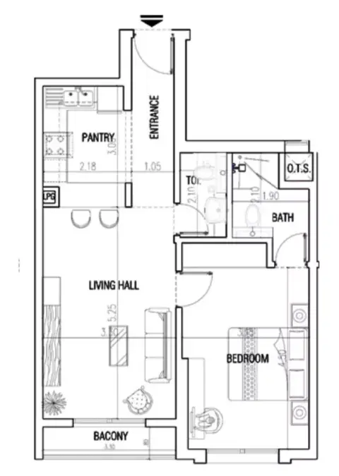 La Residence: Floor plan Type 7, 640 sq ft