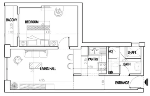 La Residence: Floor plan Type 9, 621 sq ft