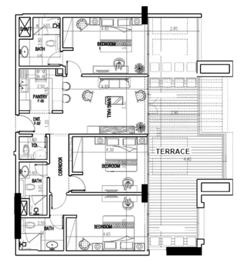 La Residence: Floor plan Type 5, 1,526 sq ft