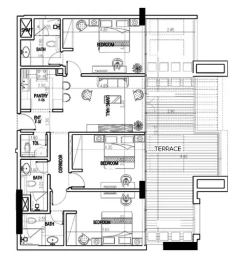 La Residence: Floor plan Type 4, 1,588 sq ft