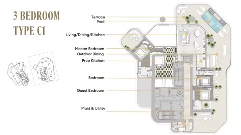 Regent Residences: Floor plan Type C1-East Tower