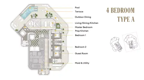 Regent Residences: Floor plan Type A-East Tower