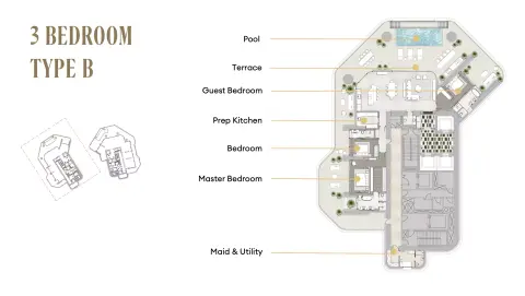 Regent Residences: Floor plan Type B-West Tower