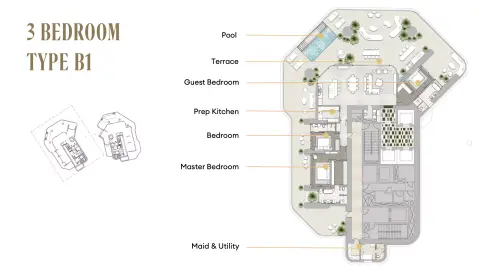 Regent Residences: Floor plan Type B1-West Tower