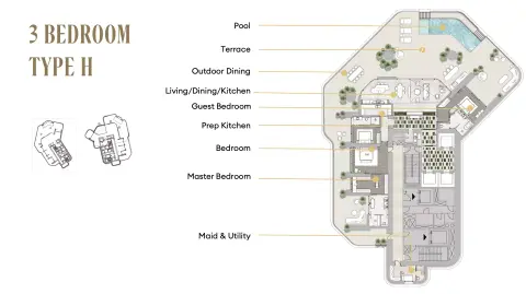 Regent Residences: Floor plan Type H-West Tower