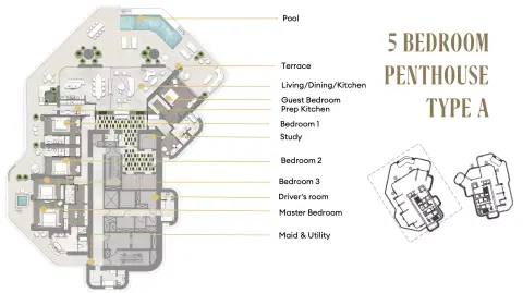 Regent Residences: Floor plan Type A-West Tower