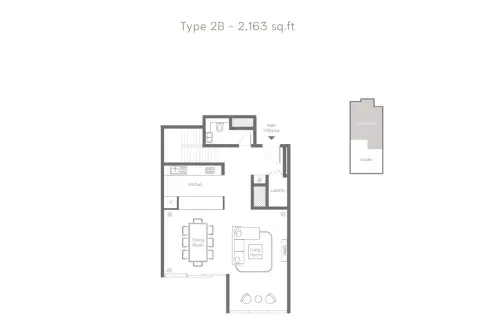 Banyan Tree Residences Aurelia: Floor plan Type 2B, 2,163 sq ft