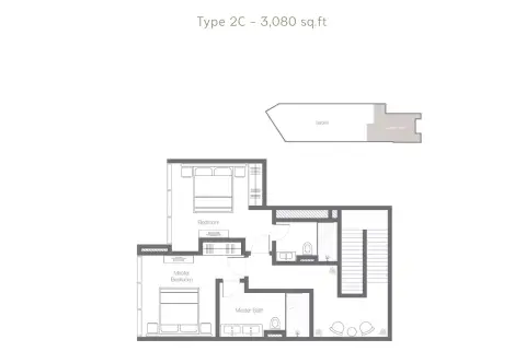 Banyan Tree Residences Aurelia: Floor plan Type 2C, 3,080 sq ft