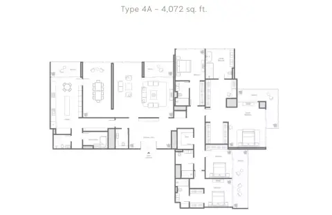 Banyan Tree Residences Aurelia: Floor plan Type 4A, 4,072 sq ft
