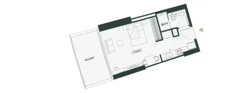 Binghatti Hills Phase 3: Floor plan Type 1, 477 sq ft