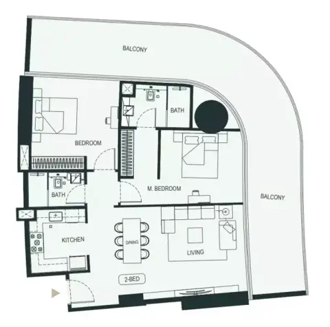 Binghatti Hills Phase 3: Floor plan Type 1, 1,888 sq ft
