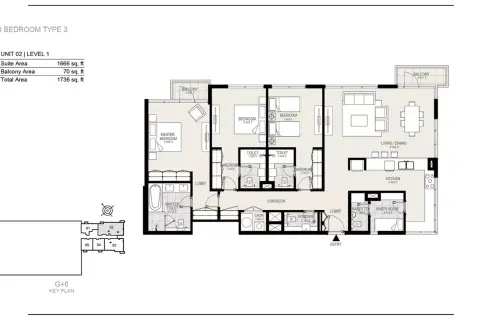 The Residences at District One: Floor plan U02- L 1 - Type 3, 1,736 sq ft