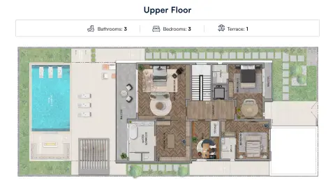 Waterview Villas: Floor plan Sophie Villa, 7,212 sq ft