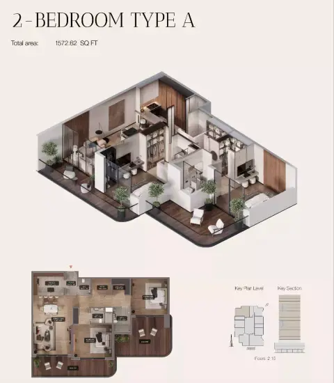 Urban Life residences: Plattegrond Type A, 1,572 sq ft
