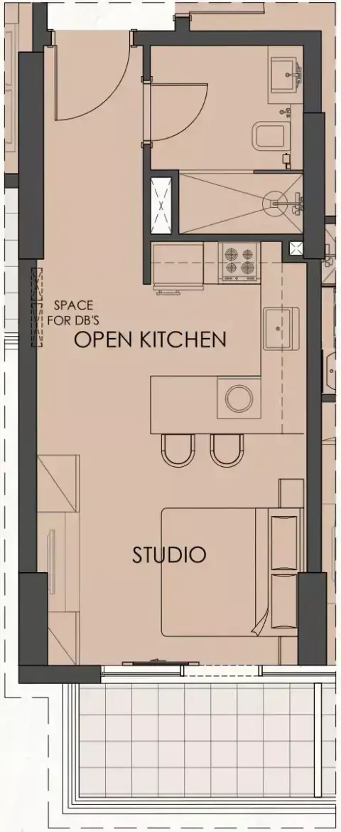 Living Legends Phase 5: Floor plan Type D, 485 sq ft
