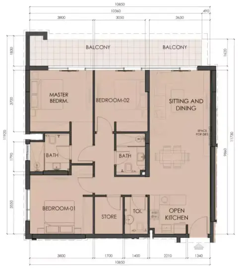 Living Legends Phase 5: Floor plan Type B, 1,416 sq ft