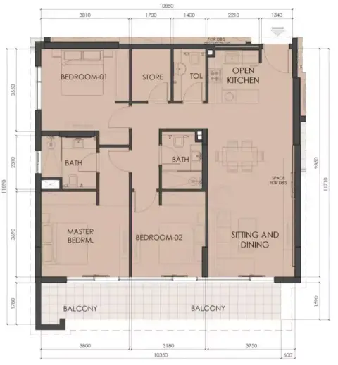 Living Legends Phase 5: Floor plan Type A, 1,408 sq ft