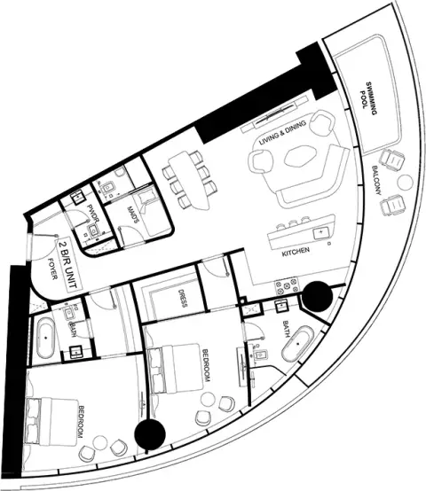 Mercedes Benz Places: Floor plan Type B, 1,846 sq ft