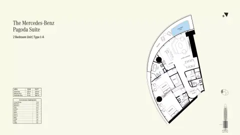 Mercedes Benz Places: Floor plan Type A, 1,837 sq ft