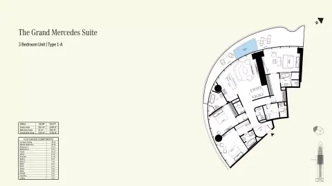 Mercedes Benz Places: Floor plan Type A, 2,710 sq ft