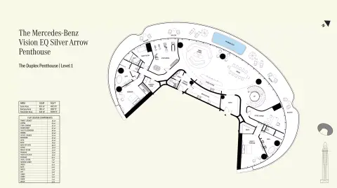 Mercedes Benz Places: Floor plan Type A, 6,909 sq ft