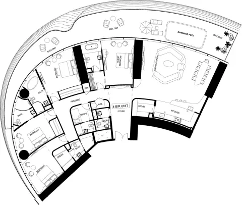 Mercedes Benz Places: Floor plan Type B, 4,010 sq ft