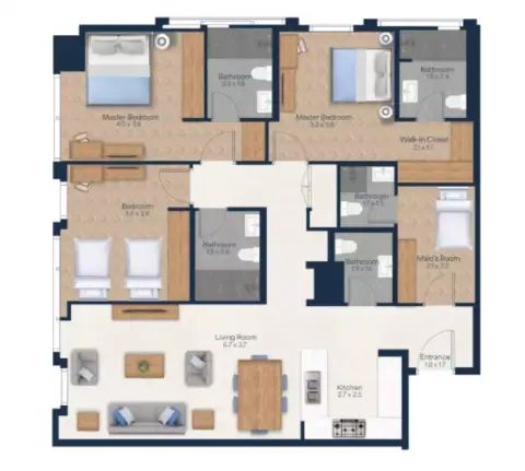 Vista Heights: Floor plan Type A, 1,425 sq ft