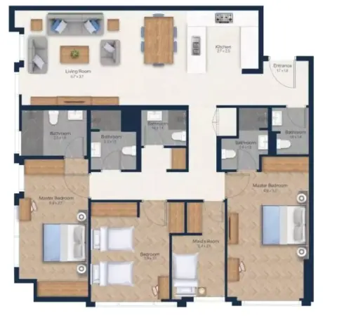 Vista Heights: Floor plan Type AI, 1,428 sq ft