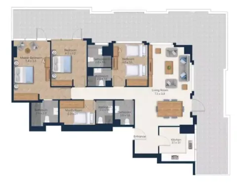 Vista Heights: Floor plan Type C-I, 1,473 sq ft