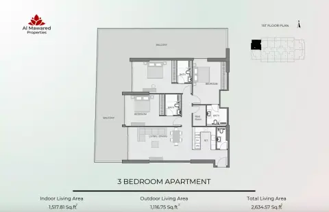 Barari Parkview By Al Mawared: Floor plan 01 Series, 2,634 sq ft