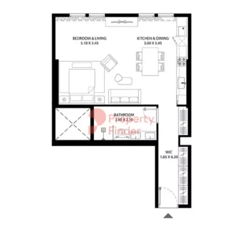 Mag 330: Floor plan Type 3, 758 sq ft