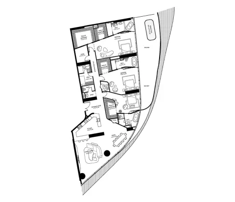 Bugatti Residences: Floor plan Type C, 4,169 sq ft