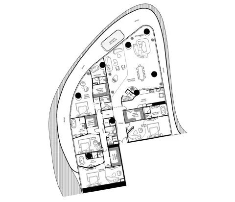 Bugatti Residences: Floor plan Type A, 6,562 sq ft