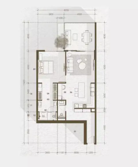 Mag Keturah Reserve: Floor plan Type A, 1,168 sq ft