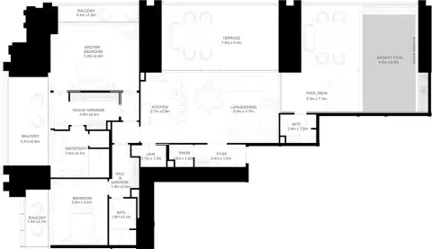 Burj Binghatti Jacob & Co: Floor plan Type A, 3,286 sq ft