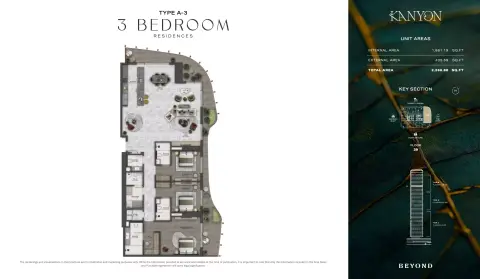 Kanyon: Floor plan Type A3, 2,266 sq ft