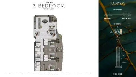 Kanyon: Floor plan Type A4, 2,282 sq ft