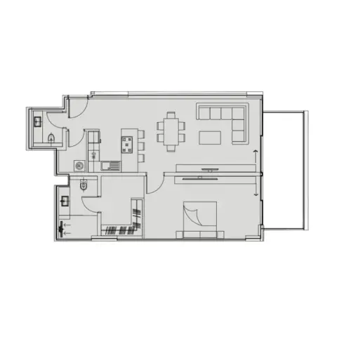 The 100: Floor plan Type A, 1,159 sq ft