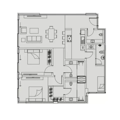 The 100: Floor plan Type A, 1,912 sq ft