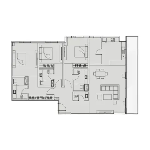 The 100: Floor plan Type A, 2,185 sq ft