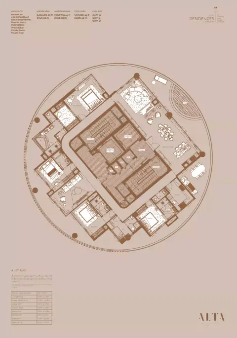 مستر سي ريزيدنسز جميرا: مخطط الطابق penthouse, 5,531,085 sq ft
