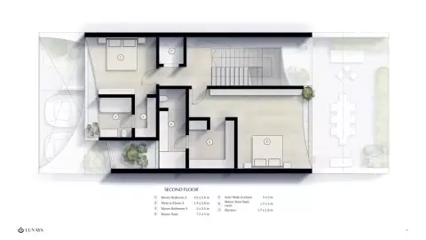 Lunaya Terraces: Floor plan Type A-Rise, 3,814 sq ft