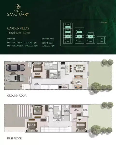 Sobha Sanctuary: Планировка Type 2, 2,459 sq ft